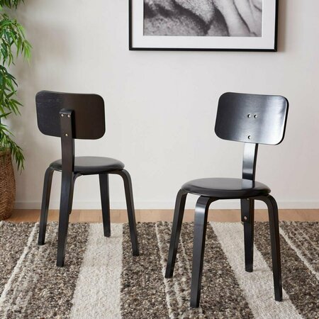SAFAVIEH 21.7 x 22.6 x 32.9 in. Luella Stackable Dining Chair, Black, 2PK DCH1009B-SET2